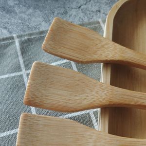 Mini spatule en bambou naturel 13*2.7cm, cuillère, <span class=keywords><strong>ustensile</strong></span> de cuisine, sûr pour les aliments, design durable et pratique - Product Image 4
