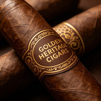 Étiquettes adhésives personnalisées pour cigares, étanches, gaufrées, avec estampage à chaud doré, taille et forme personnalisées, logo personnalisé, code QR, OEM/ODM
