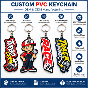 พวงกุญแจยาง PVC 3 มิติ แบบนิ่ม ลายช่างซ่อมรถแข่ง  พร้อมโลโก้ส่วนตัว สำหรับของขวัญส่งเสริมการขายด้านยานยนต์ - Product Image 4