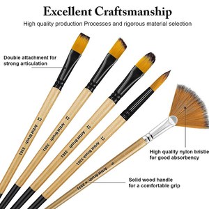 Juego de 32 Pinceles de Nailon para Detalles Angulares, Pinceles para Pintura Acrílica y Acuarela - Product Image 5