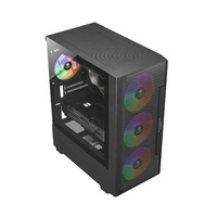 Boîtier de PC de jeu en alliage d'aluminium de type Mid Tower avec panneau latéral en verre trempé, logo personnalisé, audio HD, USB3.0, prise en charge EATX/ATX/Micro-ATX