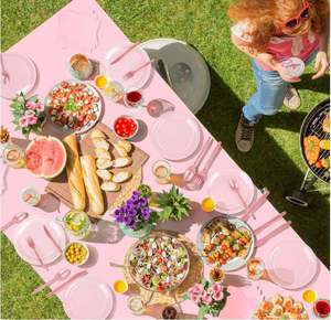 Lot de décoration de fête d'anniversaire pour filles en macaron <span class=keywords><strong>rose</strong></span>, jetable, arc-en-ciel <span class=keywords><strong>pastel</strong></span>, faveurs, assiettes en papier - Product Image 2