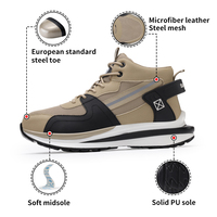 Chaussures de Sécurité Guyisa Mode Été Anti-Écrasement et Anti-Perforation Bottes de Travail Légères pour Hommes