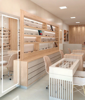 Magasin optique Lunettes décoratives Kiosque Design Présentoir en bois et étui Lunettes Vitrine
