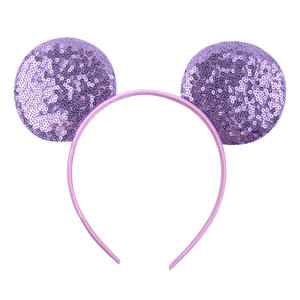 批发北千亮片鼠耳头箍无蝴蝶结女头带舞会派对DIY发饰节日旅游 - Product Image 5