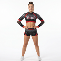 Conjunto de Uniforme de Porristas de Alta Calidad con Pedrería Brillante para Prácticas y Competiciones