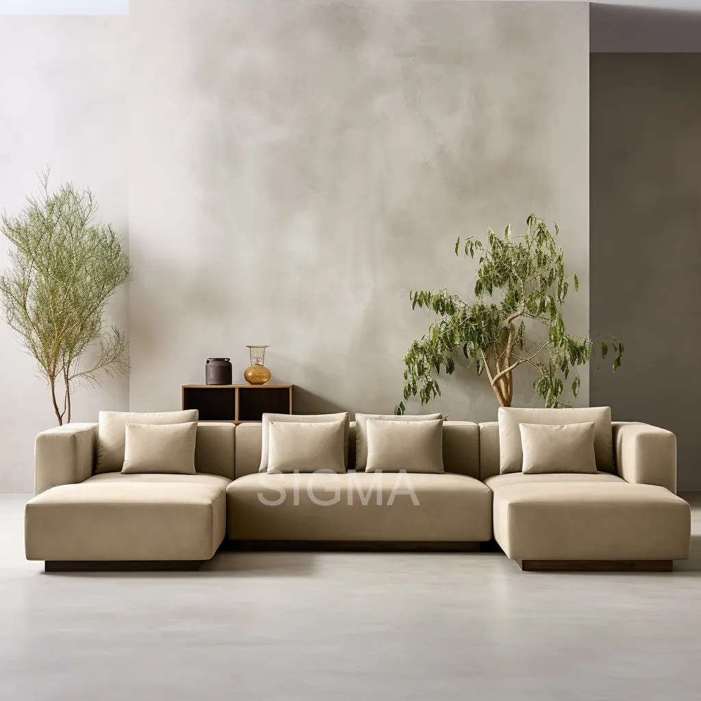 Sofa Modular ruang tamu furnitur Perancis, set sofa dengan bagian Modular Modern putih Nordik duduk dalam