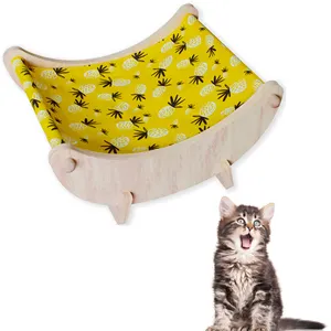 עשה זאת בעצמך גורים חיות מחמד צעצוע מודרני משחק מנוחה חמוד בננה ירח חתול כיסא נדנדה עצמאי חתולים מיטת חיות מחמד ריהוט חתול
