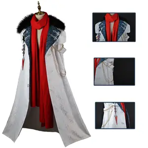 Manteau Long rouge de Cosplay, jeu Genshin Impact Fatui harbinger Tartaglia cape écharpe rouge Costume Anime