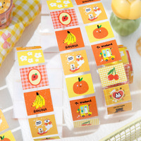 Kawaii Square Washi Tape Roll Pita Stiker Dekoratif Pola Kotak Buah Hewan Kartun Lucu untuk Jurnal Scrapbook