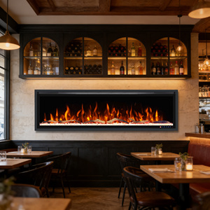 <span class=keywords><strong>Cheminée</strong></span> électrique artificielle avec télécommande, réglage de la température et minuterie pour restaurant - Product Image 1