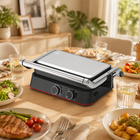 Machine à sandwich 3-en-1 haute puissance 1500W, gaufrier multifonctionnel avec plaques antiadhésives amovibles