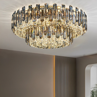 Plafonnier LED en cristal K9 encastré rond pour salon, salle à manger et chambre, idéal pour hôtels et villas de luxe modernes