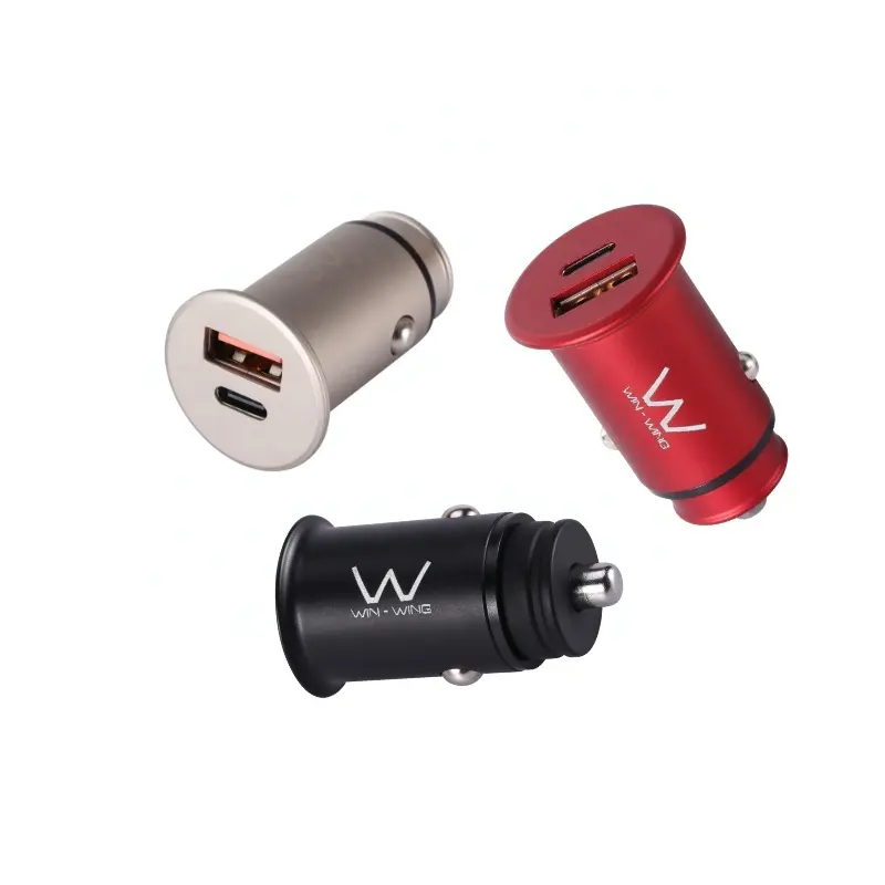 USB C car charger 18W PD and 18W QC dual port car charger 36W max
