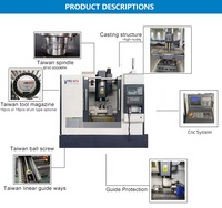 VMC650 3 Axis Vertical Machining Center BT40 Spindle CNC Milling GSK Control Single Spindle 380V 220V