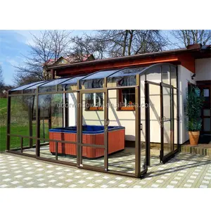 Casa DIY planta marco de aluminio vidrio Sunroom casa puertas al aire libre aislamiento térmico personalizado para Bielorrusia