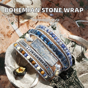 ORIGINAL Retro Bohemian <b>Butterfly</b> Rhodium Plated 5 Strand Wrap Bracelet Handwoven <b>Beaded</b> Wrist Jewelry for Women - Product Image 2