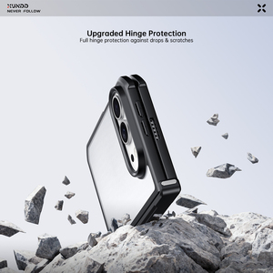 Étui pour iPhone 18 Fold avec charnière <span class=keywords><strong>centrale</strong></span>, pliage gauche-droite à 360 degrés, cadre souple et dos rigide, protection anti-chute - Product Image 4