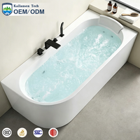 Baignoire autoportante moderne en acrylique de style hôtelier, baignoire de massage SPA intérieure pour adultes, blanche, pour salle de bain, villa, sur mesure
