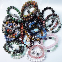 Bracelets en cristal de guérison naturelle en gros, 8 mm, pierre de cristal de quartz naturelle, bracelets en cristal, cadeaux de guérison