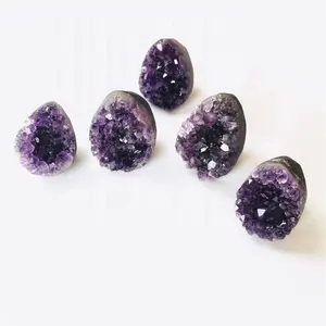 未加工的天然紫色水晶紫水晶Geode集群鸡蛋水晶工艺品装饰