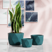 Vente en gros de Pots de fleurs de diamant de peinture givrée, Pots de plantes en céramique de jardin d'intérieur, ensemble de 3