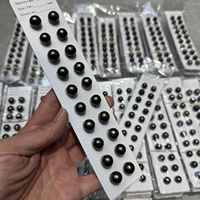 Vente en Gros de Perles d'Eau Douce Noires de Culture Teintes Rondes 10-15 mm, Perles Appairées Libres pour Boucles d'Oreilles et Fabrication de Bijoux