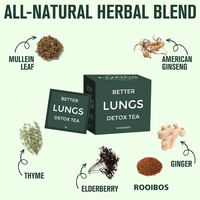 Thé détoxifiant pour les poumons, molène, ginseng, sureau, thym, nettoyage des poumons, soulagement de la congestion, mucosités, sans caféine, saveur naturelle, thé aux herbes
