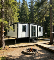Casa Contenedor Modular Prefabricada Plegable de 40 pies, Económica y de Instalación Rápida, Tipo Granny Flat Expandible