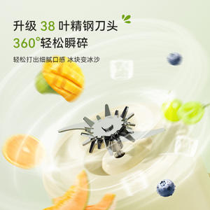 AUX Smart <b>Mini</b> Juicer Bottle 1300ml Wireless Charging With Lid Built-in Battery Ice Crusher Fresh Juice Maker - Product Image 1