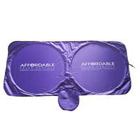 Pare-soleil de voiture personnalisé, pliable, revêtement argenté 190T, double cercle, anti-UV