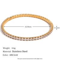 Pulseras de Acero Inoxidable con Baño de Oro de 18K y Circonitas, Cadena Elástica de Tenis, Estilo Hip Hop, Certificación CE