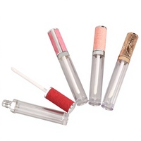 Tube Lip Gloss Kosong Ramah Lingkungan Warna Pink Matte 6ml, Kemasan Kosmetik Isi Ulang dengan Label Pribadi dan Tutup Sekrup