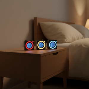 Digital Alarm Clock With Led Display And Colorful <b>Ring</b> For Desk Or Bedside Use - Product Image 2