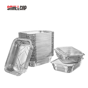 Sartenes desechables para llevar comida, con tapas de cúpula transparente, papel de aluminio, contenedor de alimentos, Rec22165i-ps de sartén oblonga para Go Foil