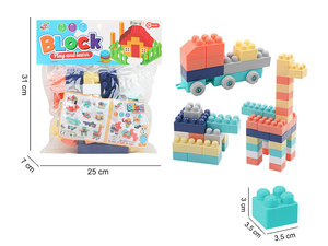 Jinming giáo dục đồ chơi Khối gạch loại xây dựng khối đồ chơi thiết lập mục mới 88 Pcs trẻ em nhựa PVC Túi xách tay unisex - Product Image 6