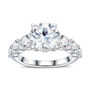 Bague de Fiançailles et de Mariage Classique en Argent Sterling 925 avec Diamant Moissanite VVS Taille Ronde Personnalisée pour Femme, Vente en Gros
