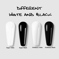 ZRKGEL OEM 15ml Gel Polish Solide Super Noir Blanc à Marque Privée, Peinture à Ongles Française, Gel UV Non Toxique, Tenue Longue Durée 40 Jours