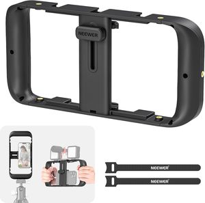 NEEWER Rig vidéo pour smartphone, stabilisateur vidéo pour téléphone, cage de vlogging avec support de trépied à griffe froide, rig pour smartphone pour vidéaste - Product Image 1