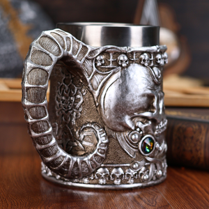 Taza de Café de <span class=keywords><strong>Calavera</strong></span> de Acero Inoxidable Gótica 3D al por Mayor, Taza de Café Creativa de Resina con Cristales de Diamante para Halloween - Product Image 4