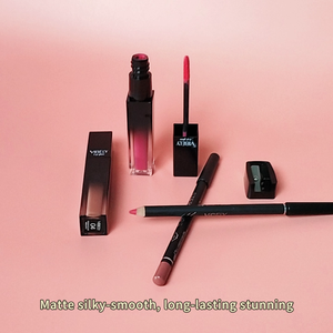 Kit Labbra Rossetto Liquido Opaco e Matita per Labbra Lunga Durata Impermeabile <span class=keywords><strong>Set</strong></span> Trucco Labbra per Donne - Product Image 5