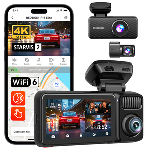 กล้องติดรถยนต์ Redtiger F17 Elite 4K 3 <span class=keywords><strong>ช</strong></span>่องทาง บันทึกภาพกลางคืน พร้อมระบบตรวจจับการเคลื่อนไหวขณะจอดรถ กล้องบันทึกหน้า-หลัง ไม่มีการ์ด SD - Product Image 1