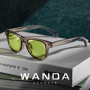 Gafas de sol rectangulares retro Wanda con montura completa polarizadas UV400 para hombre con protección solar - Product Image 2