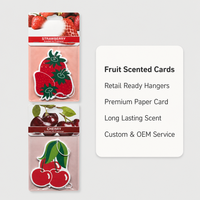 Désodorisant parfumé en forme de fruit FTQS, carte suspendue en papier, étiquette privée OEM, longue durée, cadeau automobile