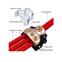 Bloc de distribution d'alimentation 3 voies, 1 entrée 0 AWG / 3 sorties 4 AWG, bloc de connexion de distribution d'alimentation et de mise à la terre