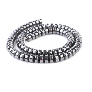 Hạt đá <span class=keywords><strong>Hematite</strong></span> đen tự nhiên hình bánh xe, nhiều kích cỡ, độ dày khác nhau, dạng đĩa dẹt, hạt rời làm vòng tay trang sức - Product Image 4