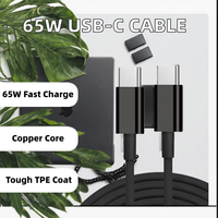 Kabel Data Pengisian Cepat CE Factory 3A Tembaga Murni PD 65W TPE Tipe-C Tipe-C USB-C untuk iPhone 16 iPad untuk Samsung Perangkat Lainnya