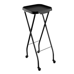 Chariot de service pliable moderne noir pour salon et salle de bain - Product Image 1