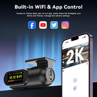 Caméra de tableau de bord 2K WiFi Mini DVR pour voiture, enregistreur vidéo avec vision nocturne automatique, boîte noire, prise en charge GPS, surveillance de stationnement 24H