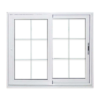 PSW80-ventanas correderas de PVC a prueba de hurricane, ventanas deslizantes de vidrio gris